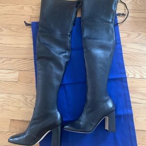 Authentic NIB Stuart Weitzman Kirstie 90 Black Leather Boots